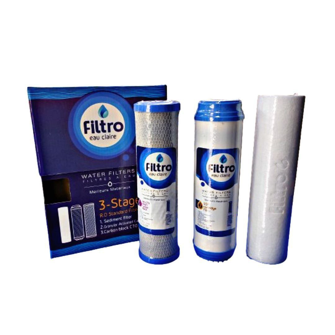 پک فیلتر ۳ مرحله اول دستگاه تصفیه آب فیلترو مدل نوبل